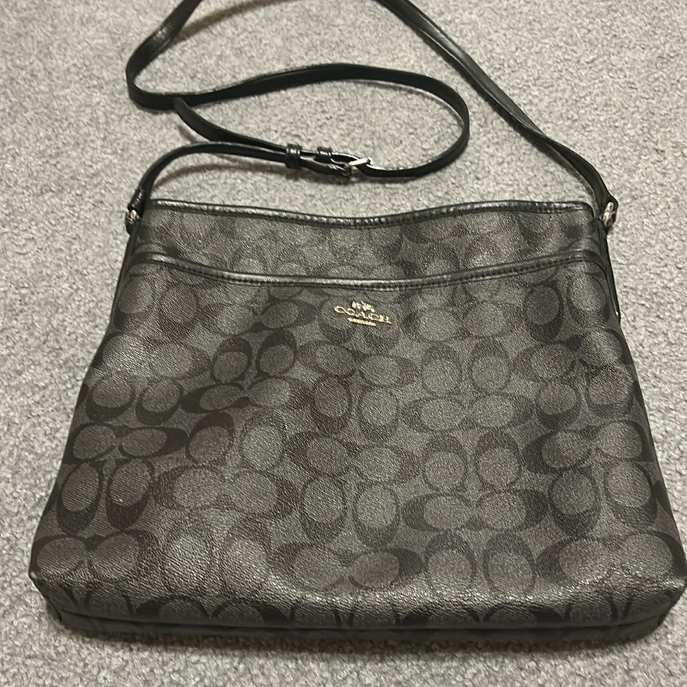 Coach Signature Black and Gray Crossbody Bag Like New Condition